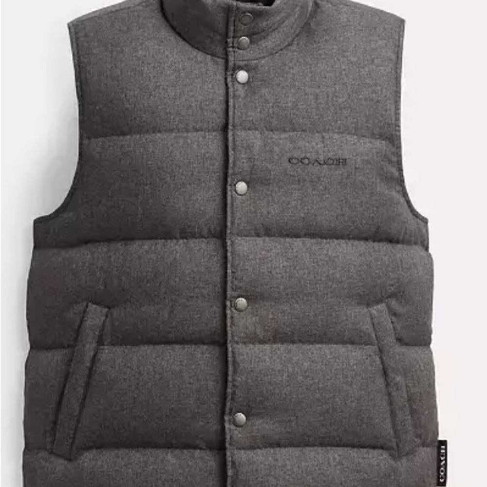 Coach Men's Charcoal Puffer Vest